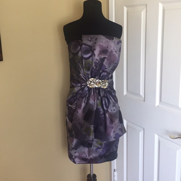 Jovani Floral Print Evening Cocktail Dress - Picture 2 of 16